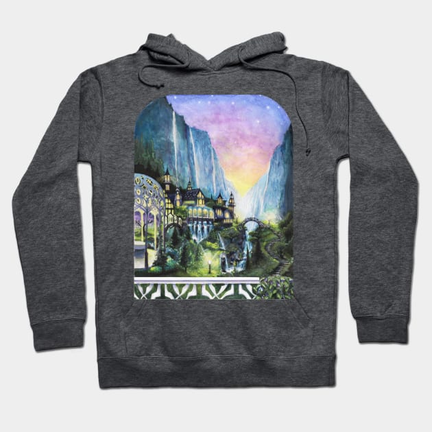 oasis among the cliffs Hoodie by Haptica